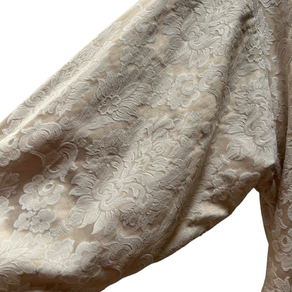 Victoria’s Secret VTG 90s Gold Label Cream Terry Cloth Floral Brocade Robe - Picture 11 of 16